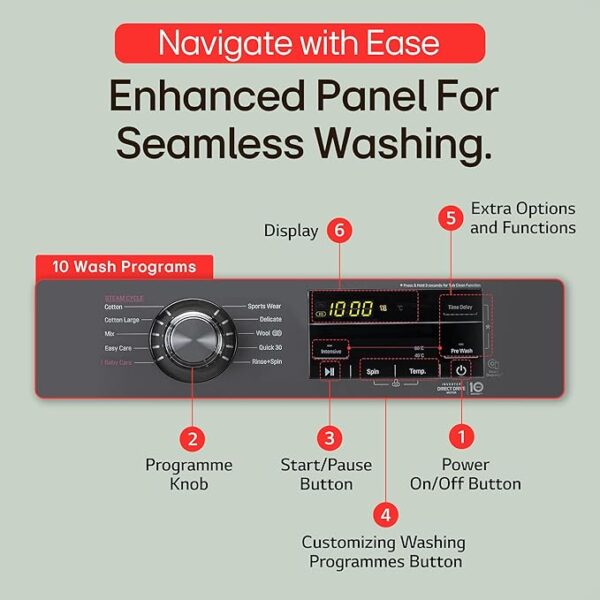 LG 7 Kg, 5 Star, Direct Drive Technology Washing Machine - Image 4