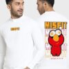 Men’s White Misfit Graphic Printed Sweatshirt
