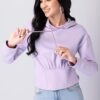 Lilac Drawstring Hooded Sweatshirt