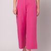 Hot Pink High Waist Straight Trousers