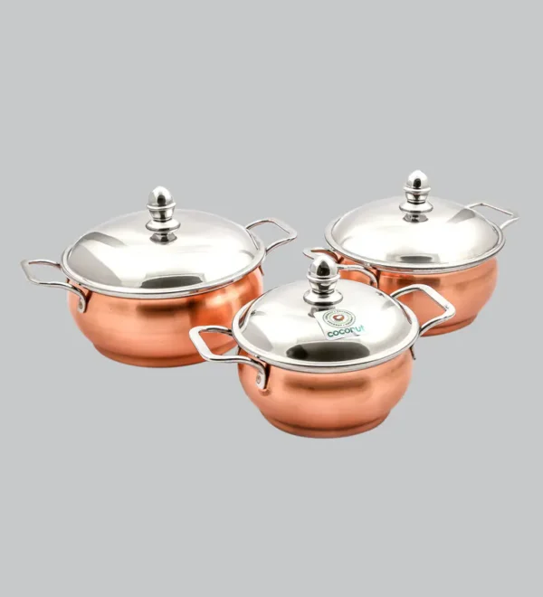 Minar Bronze Stainless Steel Cooking Pot - Image 3