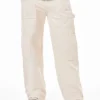 Men’s Beige Straight Fit Cargo Carpenter Jeans