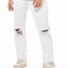 Men’s White Distressed Jeans
