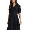 Symbol Premium Women’s Polyester Fit and Flare Midi Dress (SBP-SS24-WDR-607_Black_XS)