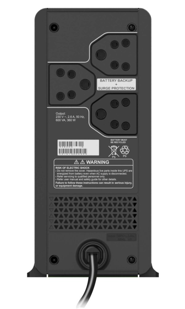 APC Back-UPS BX600C-IN 600VA / 360W, 230V, UPS System - Image 2