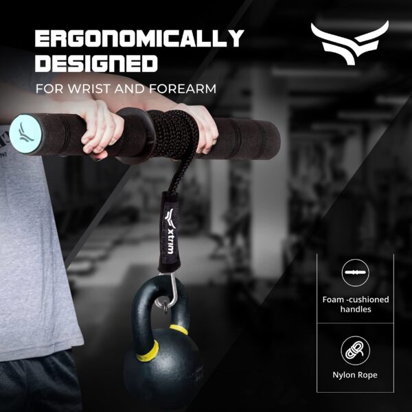 XTRIM Forearm Blaster – Arm Twister (Supports 100 Kg) with Anti-Slip Knurled Handles, Rope and Loading Pin for Hand Exercise, Muscle Strengthening, Arm Training - Image 5